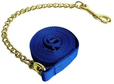 Pferde-Führstrick-Gurt, 3,0 m, verstellbar, Reitzügel, Rennhalfter, PP for Pferde mit Karabinerhaken(Blue)