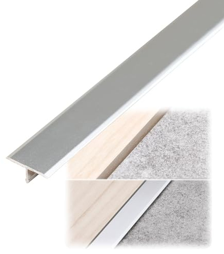 Striscia di transizione per pavimento in alluminio, forma a T, listello di transizione per pavimenti in garage, listello in vinile laminato, rivestimento per bordi della porta, listello per soglia