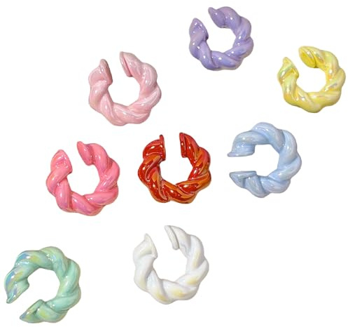 Sbshiouu Braccialetto Semplice per Orecchio Accessorio Alla Moda Comodo Clip per Orecchio Senza Foratura Orecchini in Resina per Vari Usi, 2.5cm, Resina
