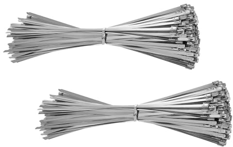 SHINEOFI Bridas De Acero Inoxidable De 200 Piezas Bridas De Seguridad Metálicas Abrazaderas De Acero Inoxidable Para Cables Y Tuberías Para