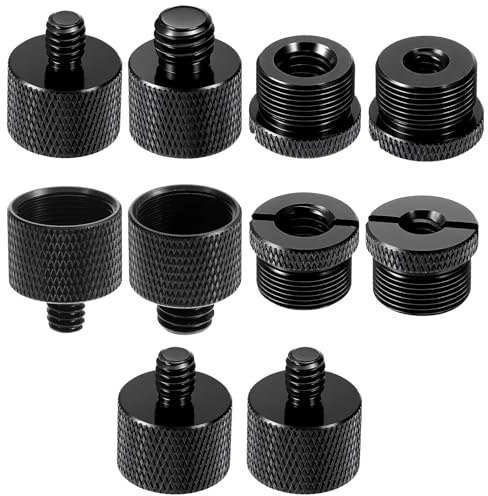 10 Stück Mikrofonständer Adapter Set Microphone Stand 5/8“ Auf 3/8“, 3/8“ Auf 5/8“, 5/8“ Auf 1/4“, 1/4“ Auf 5/8“ Mikrofonstativ Adapter Für Mikrofonstative, Galgenarme Und Kamerastative