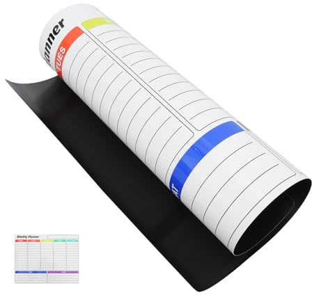 SUPVOX Pegatina de Pizarra Blanca Autoadhesiva 30X40 CM Calendario Semanal de Borrado en Seco Papel Adhesivo PVC Removible para Planificación en Oficina Hogar y Estudio