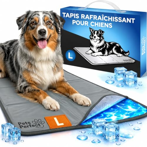 Pets Perfect Tapis rafraichissant Chien Auto refroidissant - Cooling Mat Dog avec Gel Non Toxique - Tapis de Refroidissement pour Chien XL XXL et Cooling Pad Cat Pliable