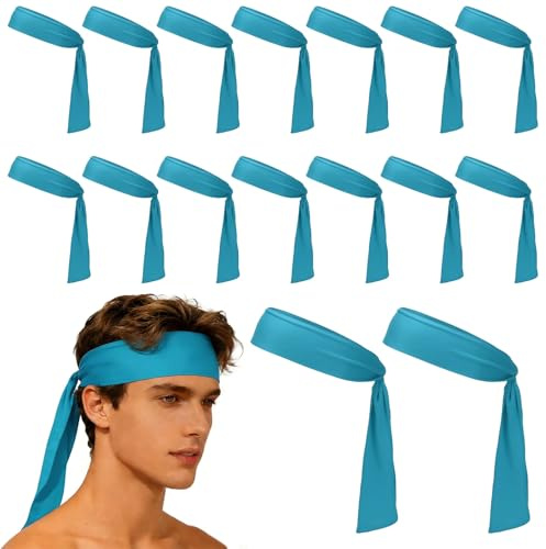 YELARXI Fascia tergisudore per capelli da corsa, atletica, regolabile, antiscivolo, traspirante, 30 pezzi, blu, adatta per (Tennis/karate/allenamento/yoga)