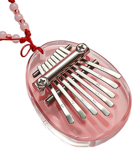 Mini Kalimba de 8 teclas, lindo piano de pulgar acrílico hecho a mano Mbira Finger Piano instrumentos musicales para usar y tocar música (Crystal Type with Sling)