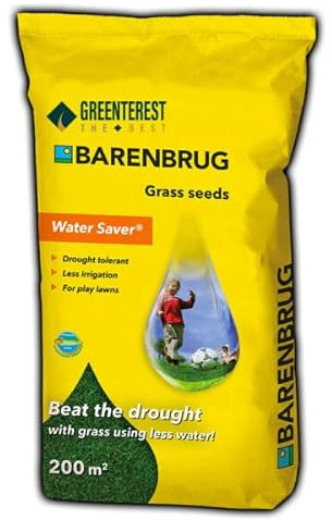 Barenbrug Water Saver® Semi da Prato, Resistente alla Siccità, Meno Irrigazione, per Prati da Gioco, 5 kg, 200 m²