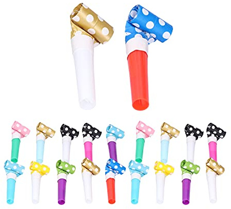 20 Piezas de Coloridos Ruidos para Fiestas, Sopladores para Fiestas de Cumpleaños, Ruidosos para Cumpleaños, Silbatos para Año Nuevo, Graduación, Suministros de Boda