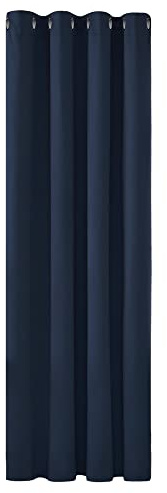 Deconovo Tenda Oscurante da Interno, 132x160 cm, 1 Pannello, Blu Navy | Tenda Termica Isolante Freddo e Caldo, Attenuano i Rumori, Moderne ed Eleganti con Occhielli, per Camera e Soggiorno