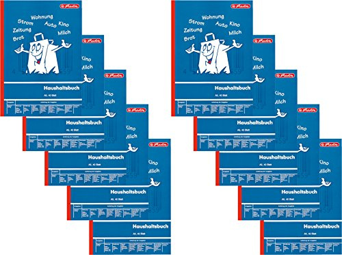 Herlitz Haushaltsbuch A5, 1 Stück, 40 Blatt (10er Pack)