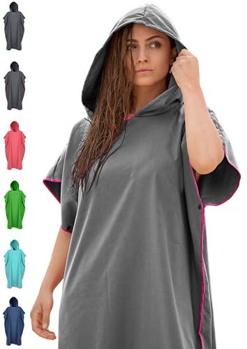NirvanaShape Handtuch-Poncho für Erwachsene, Umziehhilfe & Handtuch zugleich, Surf-Poncho mit Quick-Dry Funktion, Ideal auf Reisen zum Surfen, Camping, Sauna, Schnorcheln, Strand