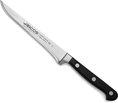 Arcos Couteau Désosseur Lame Acier Inoxydable Nitrum 160 mm - Couteau Professionnel pour Viande - Manche Ergonomique Polypropylène Série Opera - Couleur Noir