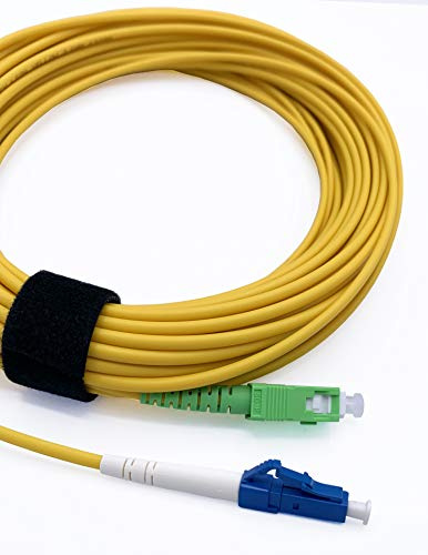 Elfcam Fibra óptica cable SC/APC a LC/UPC monomodo simplex 9/125µm LSZH (20M)