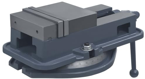 vidaXL Drehtisch Schraubstock Drehbar Niederzug-Spannsystem Präzisions Maschinenschraubstock Präzisionsmaschinen Werkbankschraubstock Gusseisen 160mm