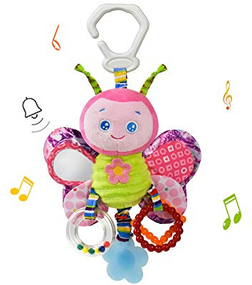 Baby Rattles Toys with Teether,Bed Bell for Toddler in pram,Gifts for Baby Aged 3 Months or More(Butterfly)