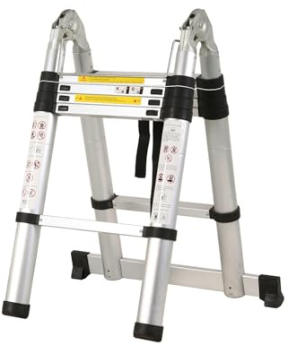 Scala telescopica 10 gradini pieghevole altezza max. 3,20 mt