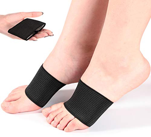 Geyoga 2 Pairs Compression Foot Arch Support for Women and Men Plantar Fasciitis Arch Support Sleeves Braces Sports Bandage Orthotics Unisex Foot Wrap for Flat Feet Heel Spurs Feet Care Pain Relief