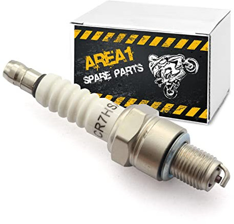 Area1 Motorroller Zündkerze Typ CR7HSA / A7RTC (entstört) Kompatibel mit 50ccm 4-Takt Motorroller z.B. GY6 139 QMB/QMA. Kompatibel mit Bosch UR3AC / 0242055501 Champion PRZ9HC / RZ96 C Denso U22FSRU