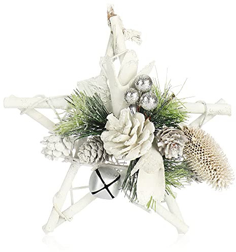COM-FOUR® Appendini di Natale per decorazioni natalizie - Appendini per alberi di Natale come decorazioni invernali - decorazioni per la stanza o regali (stella)