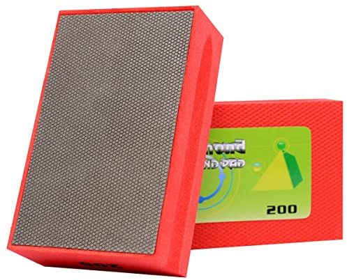 60-400 Grit Electroplaced Diamond Hand Sanding Grids for Tile, Stone, Marble, Concrete, Wet and Dry Use (200 Grit)