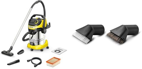 Aspirapolvere/liquidi Kärcher WD 6 HP V-30/6/22/T, funzione soffiante, potenza: 1300 W, contenitore in acciaio inox: 30 l, tubo di aspirazione: 2,2 m, con presa, incluso set di spazzole di aspirazione