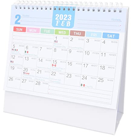 NUOBESTY Englischer Tischkalender Für Büro Zuhause Dekorativer Monatskalender Mit Spiralbindung Für Schreibtisch Geschenkidee Für Neujahr Strukturierte Seiten Für Bessere Planung