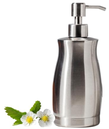 ZEBEYIMA Brushed Stainless Steel Countertop Soap Dispenser Rust and Leak Resistant Hand Soap Pump with Funnel for Kitchen Countertops and Bathroom Dispensers (13.5 oz/400 ml)