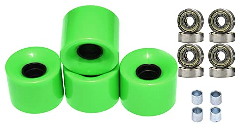 harayaa Longboard Skateboard Räder, 60 Mm, 78 A, mit Lagern, 4 Stück, Ersatzräder für Long Cruiser, Grüngold-Abdeckung