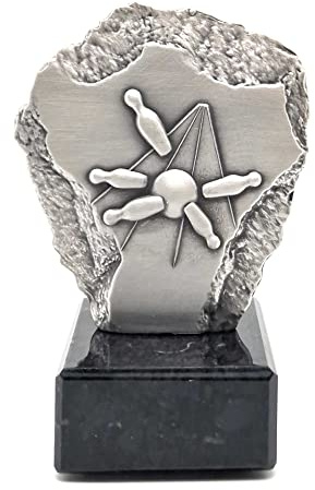 eberin · Metall Pokal Kegeln Alle neune · Kegler Cup · Kegelverein Preis · Metall Trophäe auf Marmor schwarz · Pokal in 4 Farben erhältlich · mit oder ohne Gravur ·