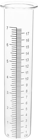 Yardwe Regenmesser Ersatzglas (17cm/7 Zoll), Klares Glas für Niederschlagsmesser im Garten, Frostsicheres Regenwassermesser Ersatzrohr mit Skala