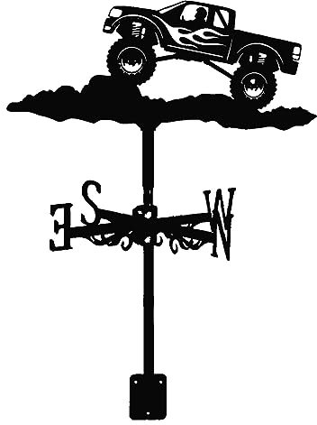 UZSPAC Wetterhahn für Gartenhaus Metall Eisen Material Wetterfahnen Pickup Truck Form Wetterfahne für Garten Klein, Schwarzes Finish