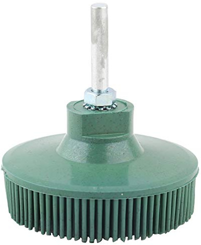Disco de Cerdas Abrasivo de 3 Pulgadas, Cepillo de Pulido de Goma con Esmeril, Verde Grano 50, 75mm, Incluye Biela, para Taladro El¨¦ctrico