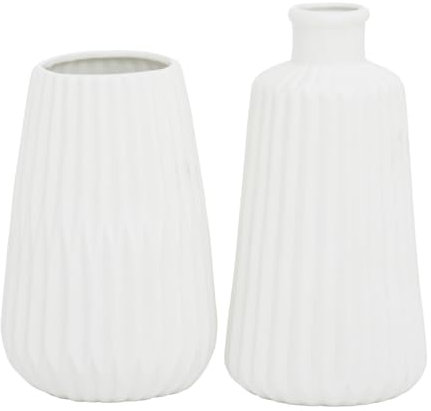 Wackadoo ® Vasen Set 2-teilig skandinavischer Stil Wohnzimmer deko vase (Weiß)