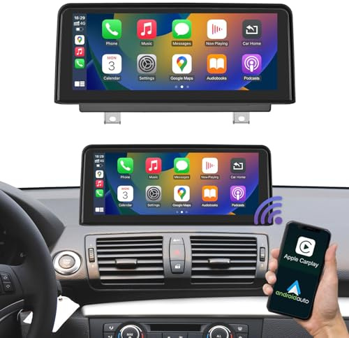 Road Top 10,25 Radio Coche CarPlay para BMW Serie 1 E81/E82/E87/E88 CIC | 2008-2012, Radio de Coche, Pantalla IPS HD Linux, CarPlay Inalámbrico, Android Auto, MirrorLink, Integración OEM