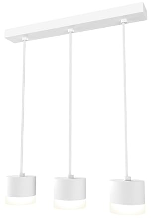 SSC-LUXon VORA Pendelleuchte 3-flammig weiß mit Leuchtrand - Hängelampe Esstisch längenverstellbar inkl. GX53 LEDs neutralweiß 3W