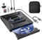 External Blu Ray Drive with Case,Portable Bluray Player Writer Reader,CD Burner with USB 3.0 typc C Port& SD Card,DVD & CD-ROM +/-RW,External Blu-Ray Drives for PC Laptop Desktop Windows Mac Linux