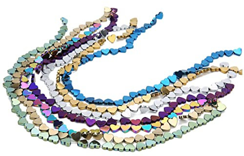 PHENOFICE 50stücke Plattierte Farbige Steinperlen Herzform Halbfertige Kettenperlen Kreative Bastelperlen Für Schmuckaccessoires Armband Halskette Blaue