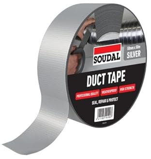 Soudal Heavy Duty Cloth Duct Tape High Self Adhesive Sealing Tape 50mm x 50m Strong Tape Super Sticky And Waterproof Ideally Used to Repair Wrap Strong Packing Boxes Indoor/Outdoor (Silver)