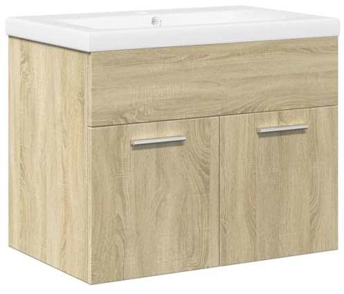 vidaXL Mobile da Bagno con Lavabo Integrato Rovere Sonoma