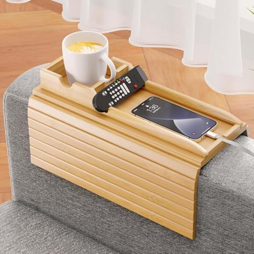 Sonhomay Bambus Sofa Armlehne Tablett 41 x 34 cm Japanisch Holzfarben