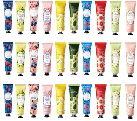30 Pack Handcreme Set, Handcreme Damen Geschenkset, Duft Hand Fuß Tag Nachtcreme Feuchtigkeitscreme, Trockene Rissige Hände Fuß Feuchtigkeitscreme, Kleine Geschenkset für Frauen und Männer