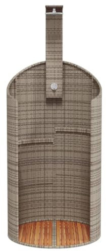 Gecheer Gartendusche, Outdoor Dusche, Terrassendusche für Pool Schwimmbad, Gartenmöbel Terrassenmöbel, Grau 100x100x241,5 cm Poly Rattan Akazienholz