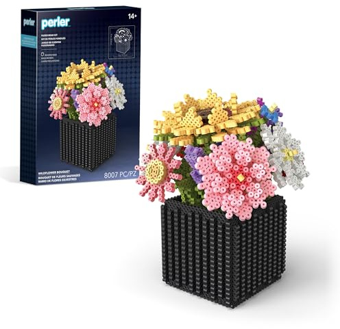 Perler 80-57239 Wildflower Bouquet 3D Fused Bead Craft Activity Kit, Multicolor, 8007 Pieces