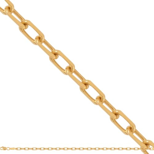 Rodium – Goldkette 14 Karat (585) Goldkette Damen und Goldkette Herren, Ankerkette Gold Andere Längen Verfügbar, Unisex Necklace