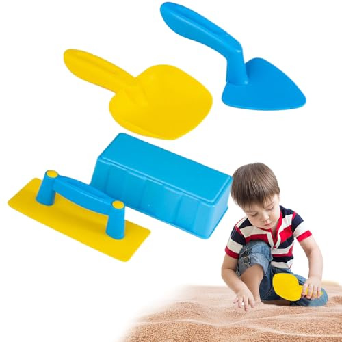 4-Pack Sand & Snow Mould Set - Beach Castle Building Kit With Shovels & Brick Makers,Construction Toys For Kids Ages 3-8