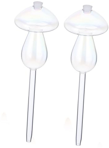 ibasenice 2pièces Globes Arrosage Automatiques Verre Transparent Remplissage Haut Piquets pour Plantes Intérieur Et Extérieur