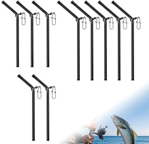 Riisoyu 10 Stück Fishing Anti Tangle Boom, 9/12 cm Fishing Metall Anti-Tangle Sleeves Angeln Set mit Wirbel Gebogen Abstandshalter für Grundblei Feederzubehör Futterkorb Angeln