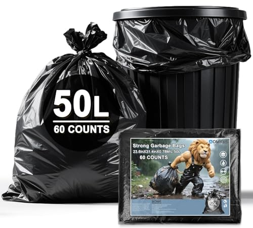 50L schwarze robuste Müllsäcke 60 x 80 cm – starke Sanitär-Müllsäcke, auslaufsicher, reißfest und durchstoßfest, geeignet für den privaten und gewerblichen Gebrauch.