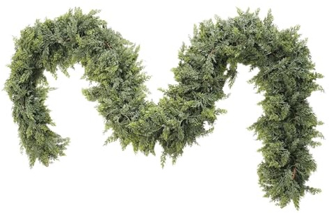 Künstliche Kränze, Weihnachtsfleischgirlandengrün, künstliche Weihnachtsgirlande, 8,8 Fuß, realistisches Tannenaussehen, flexibel und leicht zu Formen, ideal für Wände, Treppen, Hochzeiten