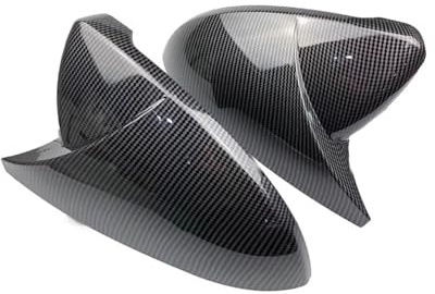 Auto Spiegelkappen Für Golf 7 MK7 7.5 Für GTD R Für GTI L E- Für GOLF Rückspiegelgehäuseabdeckung Rückspiegelgehäuse(Carbon Look Black)