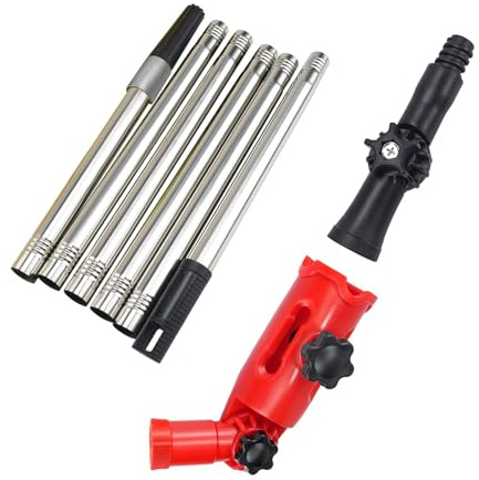 Gardening Multiple Angles Gutter Cleaner 1.7M Poles with Tightening Screw Metal Construction Leaves Removal Tool Gutter Cleaner